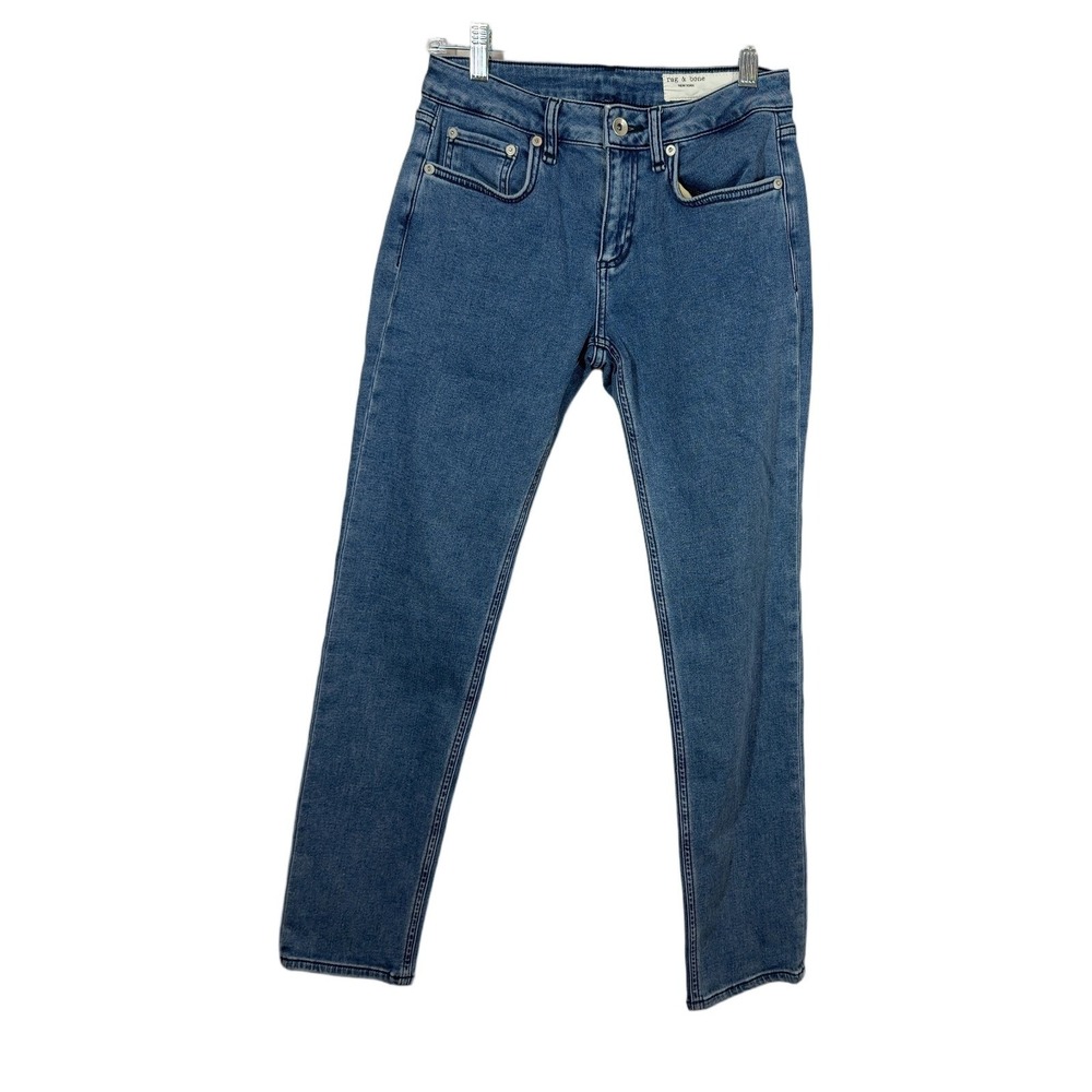 Rag & Bone Dre Low-Rise Boyfriend Jeans Blue Denim‎ Size 25 Medium Wash